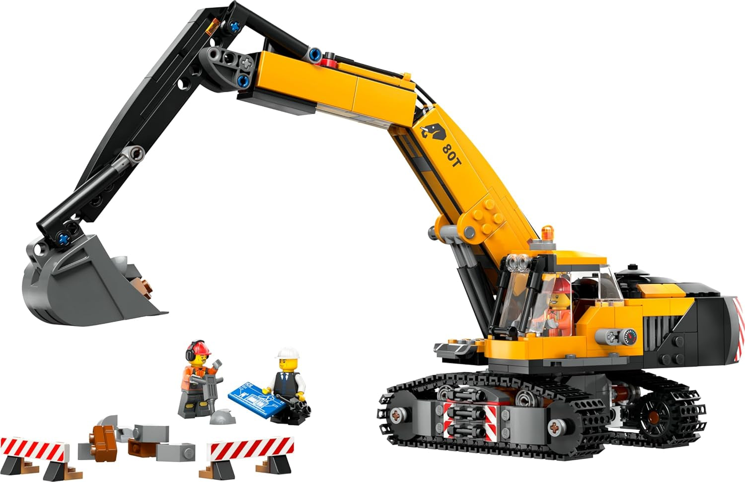 LEGO City Bandgrävmaskin, leksaksgrävare för barn från 8 år, byggleksak med grävmaskinsmodell, byggbar lastbil med tillbehör och 3 minifigurer 60420 Byggset Besuche den LEGO-Store