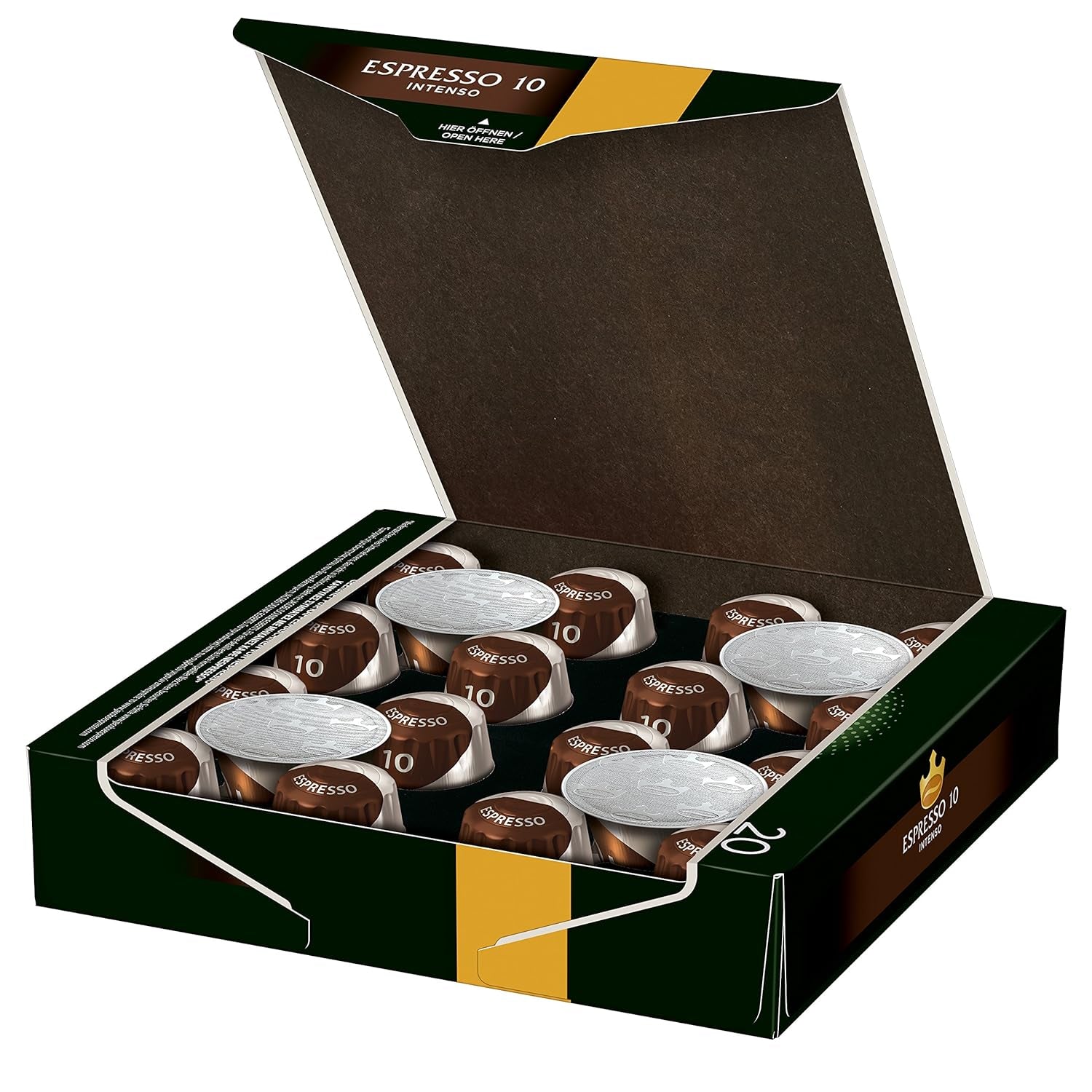 Kaffeekapseln Lungo Classico, Intensität 6 av 12, 10 x 20 Getränke & Kaffeekapseln Espresso Intenso, Intensität 10 av 12, 200 Nespresso®* kompatibel Kapseln, 10 x 20 Getränke
