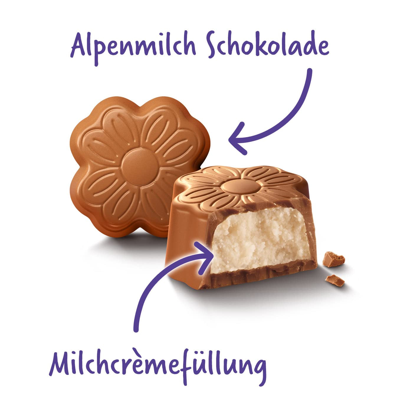 Milka Little Thank You Choklad 12 x 44 g, finmjölkgräddchoklad täckt med alpin mjölkchoklad (pack med 5)