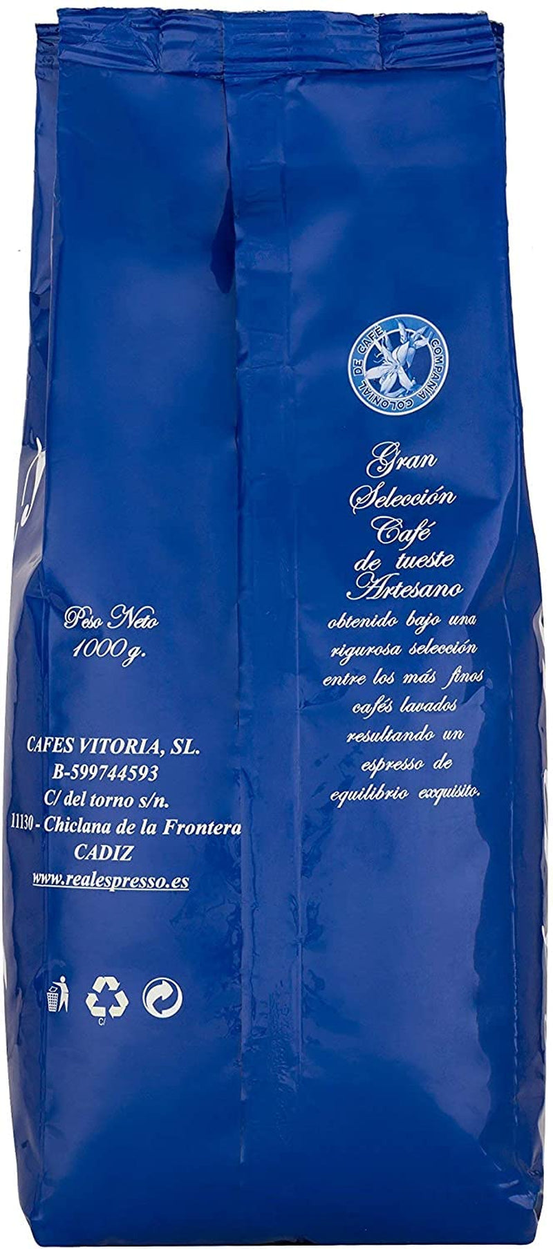 Koffeinfria kaffebönor 1 kg naturlig 100% - Espresso Intensiv smak från Colombia och Brasilien.