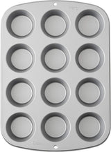 Wilton 03-3118 Cupcake- /Muffins Bakform, Recept Höger, Antihaft, 12 Vertiefungen, Grau Formar och bakplåtar Naty Shop