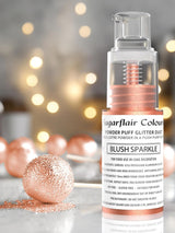 Sugarflair Pump Powder Spray, Glitter, Blush, Glitter - matfärg för tårtor, icke-aerosolspray för tårtor, muffins och mer - 10g