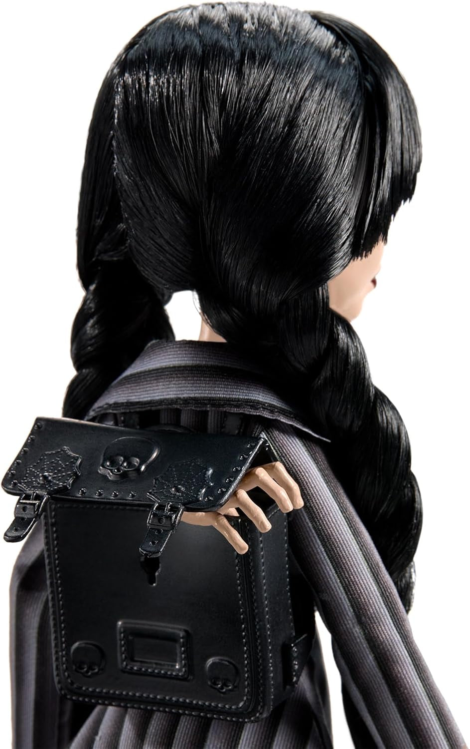 Monster High onsdagsdocka och tillbehör onsdag Addams samlarfigur i Nevermore Academy Uniform med iskall hand och ryggsäck dockställ HXJ04 Naty Shop Dolls