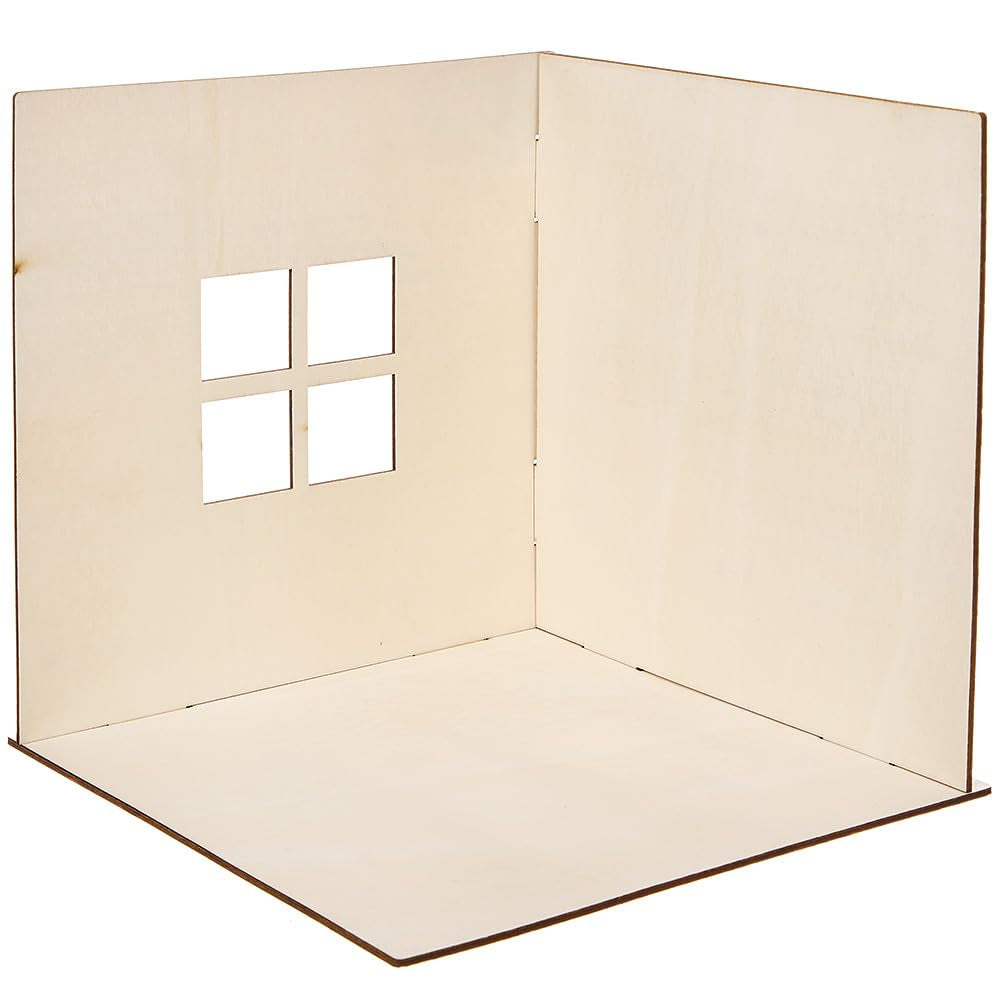 Baker Ross FN255 Mini dockskåpssats i trä - 1 del dockskåpssats för barn DIY-pysselsats