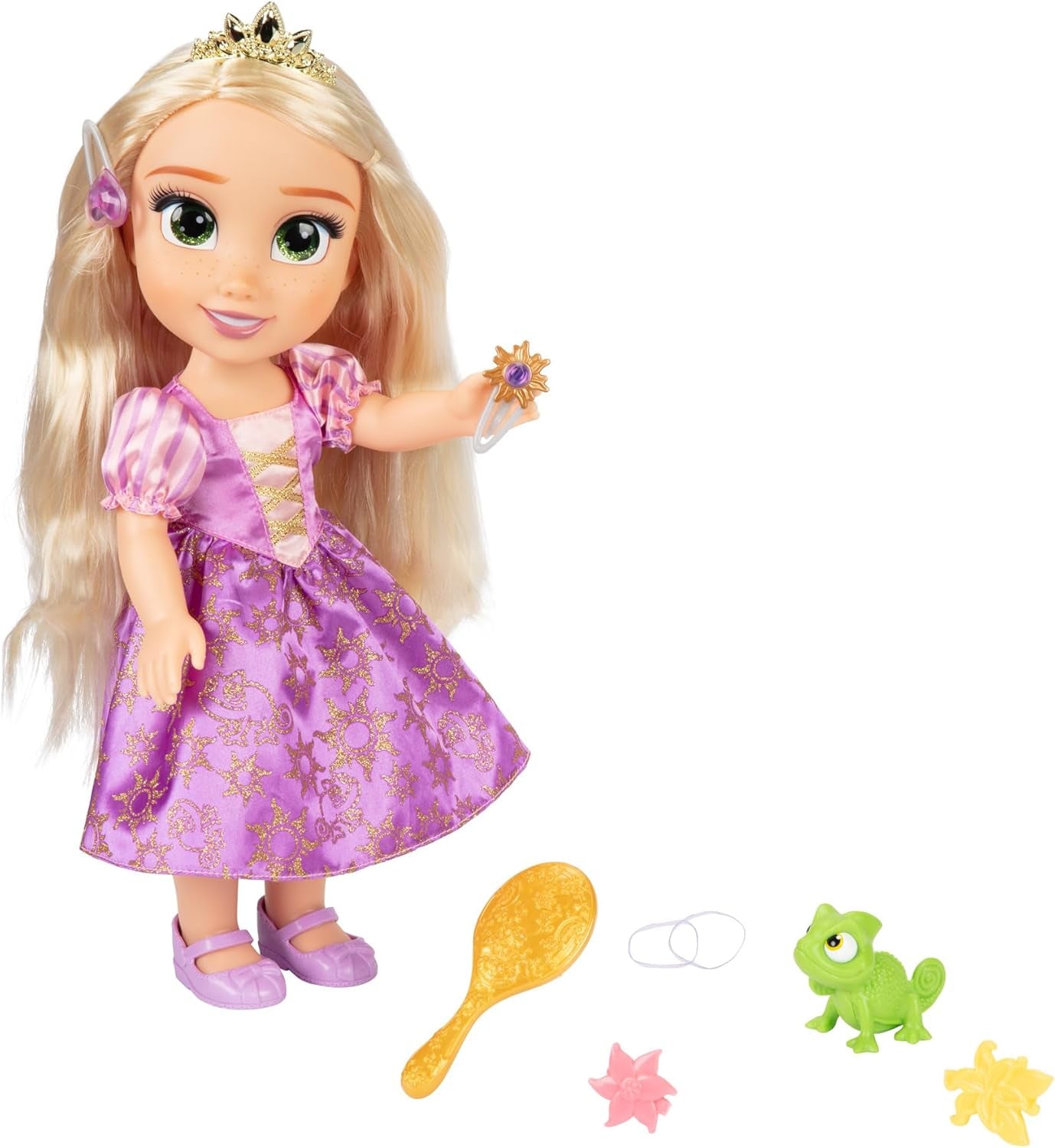 Disney Princess Singing Rapunzel Doll 35 Cm, Sings "I See the Light", Inkluderar tillbehör för roligare, Perfekt för tjejer över 3 år, Purple Dolls Naty Shop