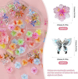 YICH Nail Charms Nägel Charms 50st 3D Blommor + 50st 3D Schmetterling, Sommar Nägel Deko Set Schmetterling/Flowers Nail Art Nailart