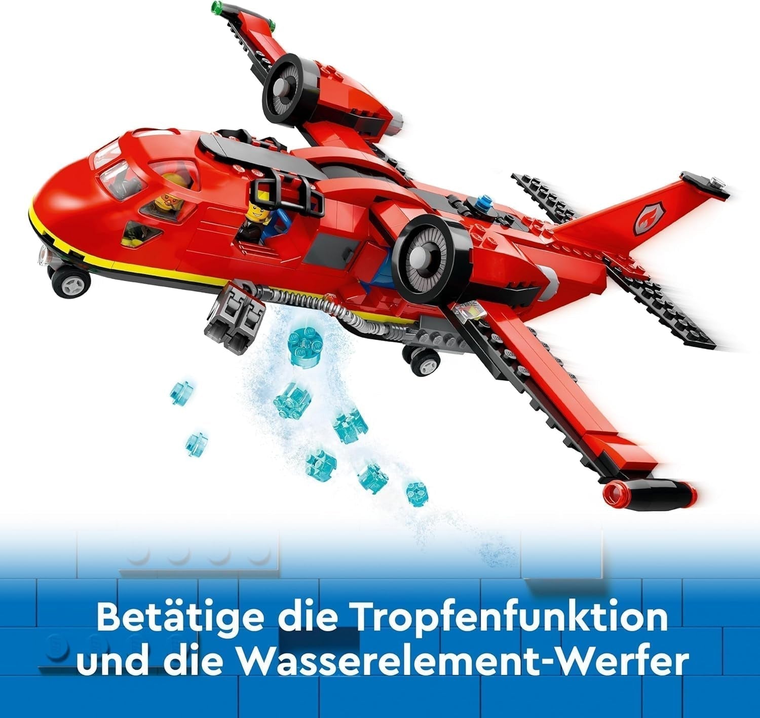 LEGO City Firefighting Plane, Barnleksaksplan brandmansset, byggset med 3 brandmansfigurer och branddekoration, utmärkt presentidé för pojkar och flickor från 6 år 60413 Byggset Besuche den LEGO-Store