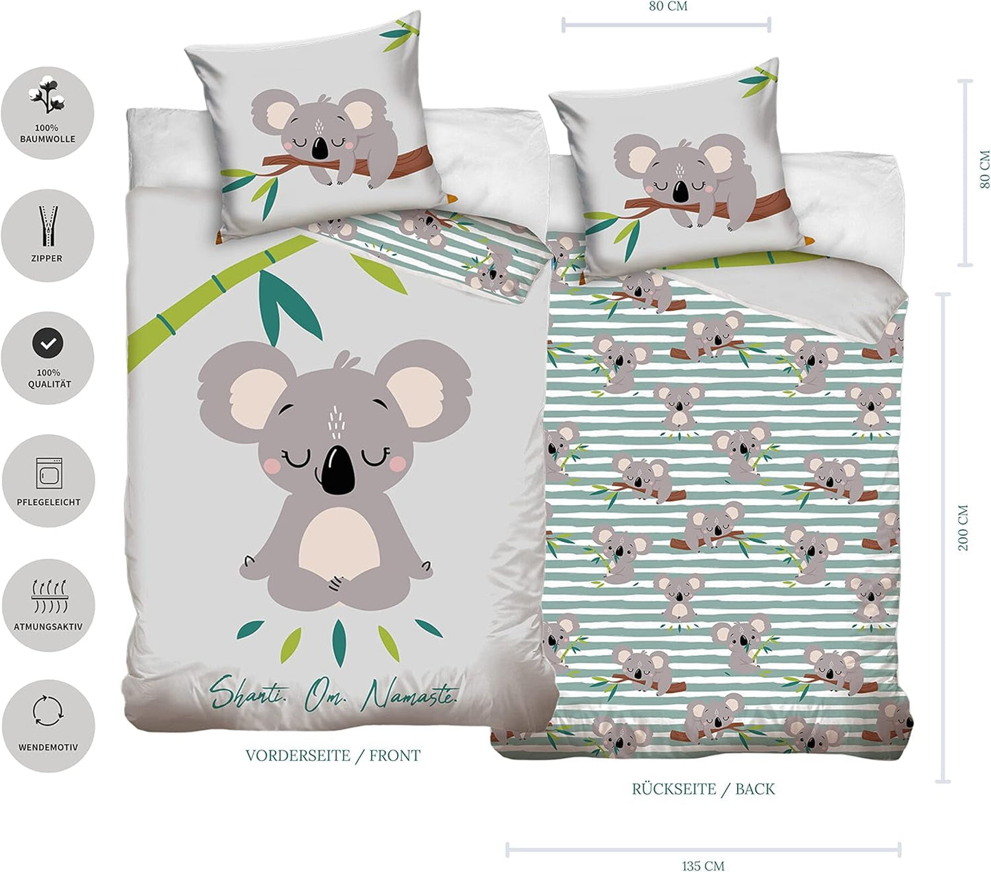 Sängkläder för barn och tonåringar, unisex, Ursulet Koala, bomull Sängkläder - barn Naty Shop