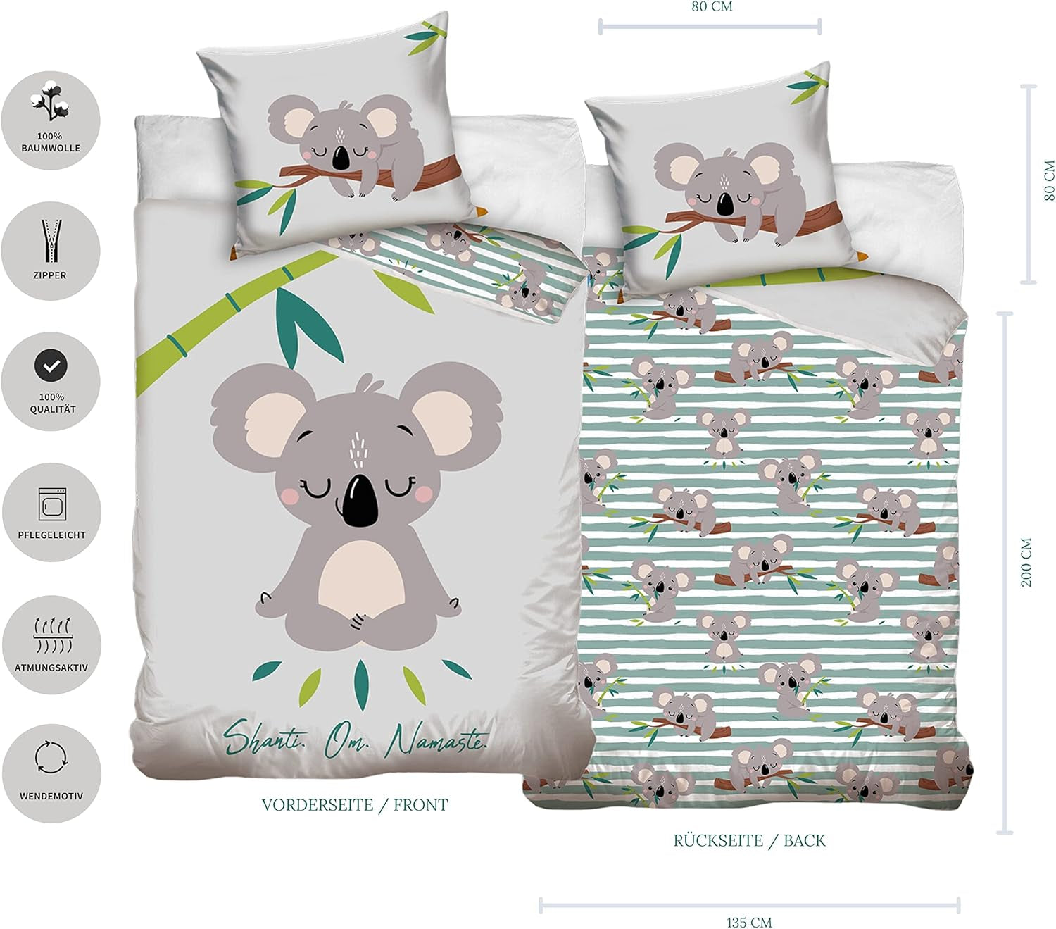 Sängkläder för barn och tonåringar, unisex, Ursulet Koala, bomull Sängkläder - barn Naty Shop