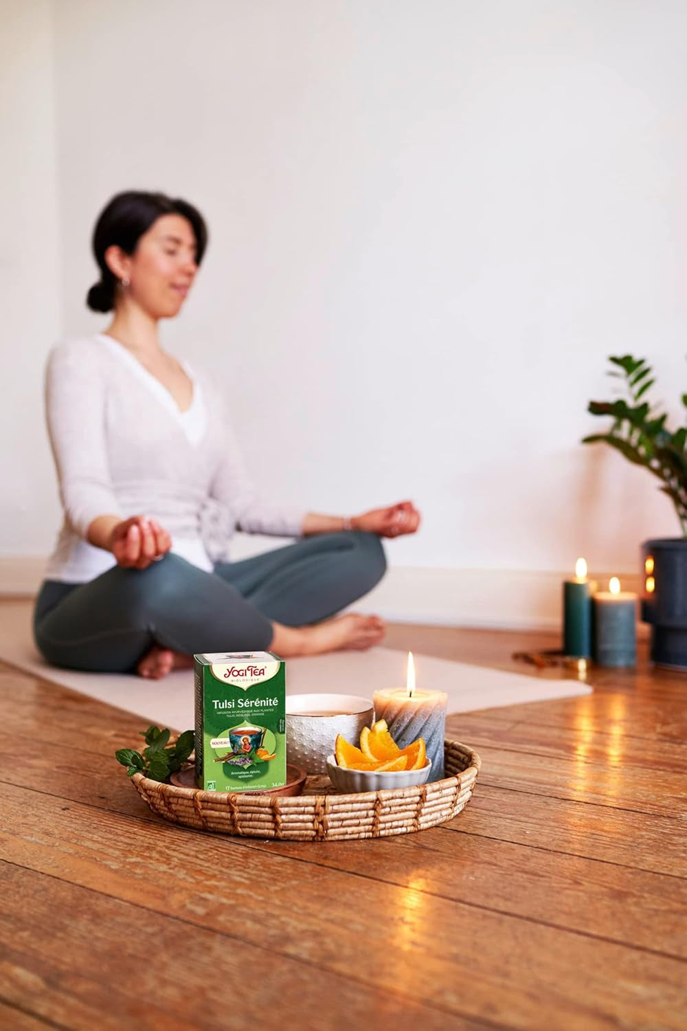 Yogi-te - Tulsi Serenity, ayurvediskt örtte, koffeinfritt, Tulsi-blandning - helig basilika, lakrits och apelsin, Yogi-te, 6-pack, 6 x 17 tepåsar (102 tepåsar)