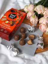 Feel FIT Jordnötssmörproteinpraliner i högkvalitativ mjölkchoklad, utan tillsatt socker, 17 % protein, glutenfri 66g (1 förpackning)