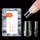 Modelones Nail Tips 216 bitar - Heltäckande Nail Tips Set, Soft Gel Tips Set, Pre-Polishing PMMA Resin Nail Tips, DIY Lime On Nail Art konstgjorda naglar, korta mandlar XS