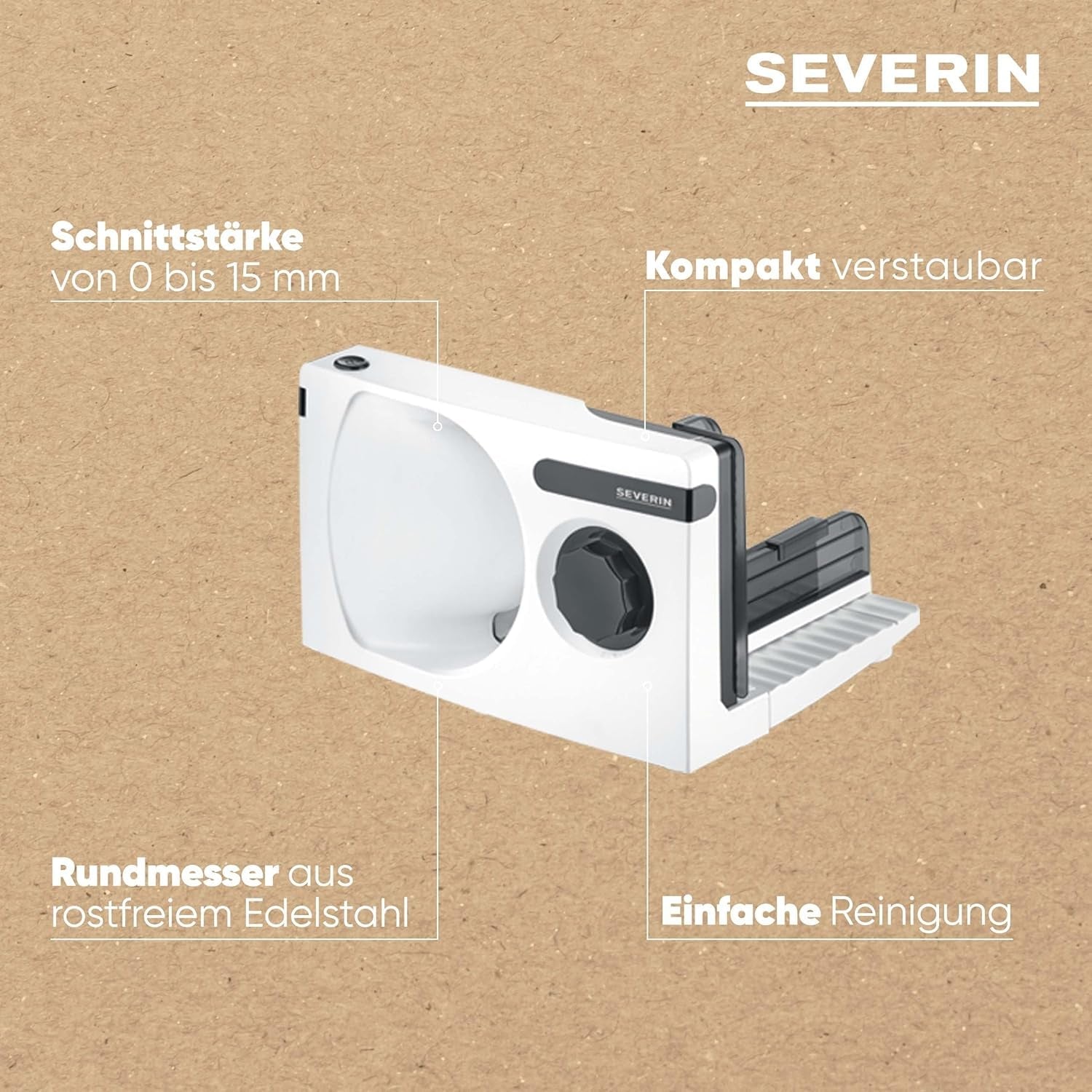 SEVERIN Multifunktionell skivare för bröd, korv eller riven ost och Naty Shop Slicers