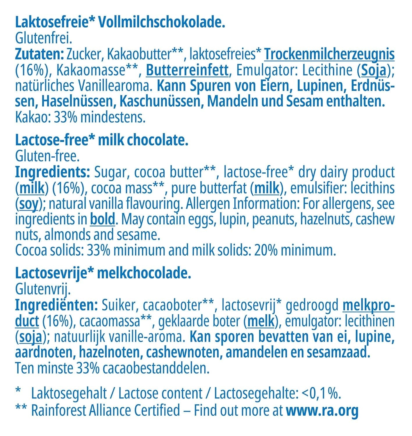 frankonia CHOKLAD Helmjölkchoklad utan laktos och gluten, 100 g