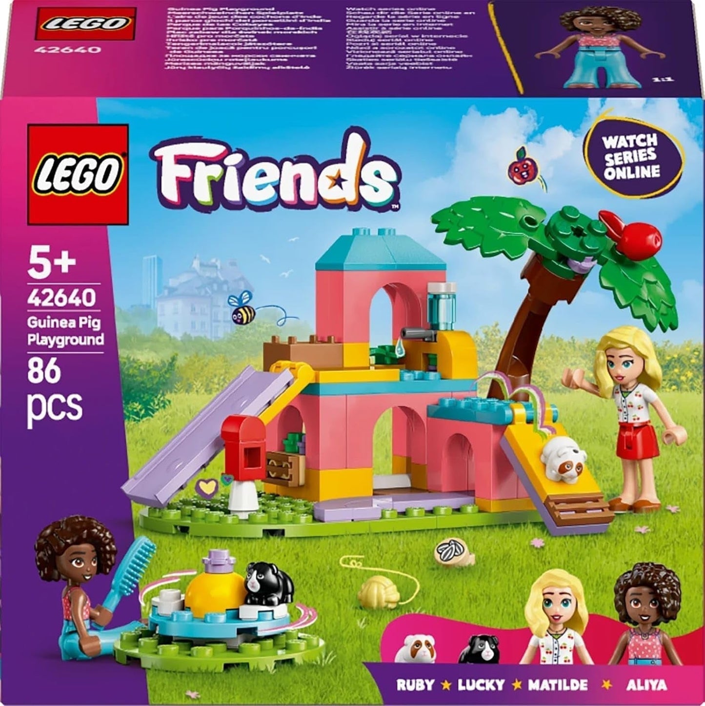 LEGO Friends Marsvin Lekplats Bygg- och låtsaslekset med 2 minifigurer och 2 djurleksak för flickor 5+ Djurset 42640 Byggset Besuche den LEGO-Store