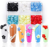 3D Flower Nails, 6 Grids, Flower Nail Charms, Akryl Nagel Strass, Nageltillbehör, DIY vårnageldekorationer