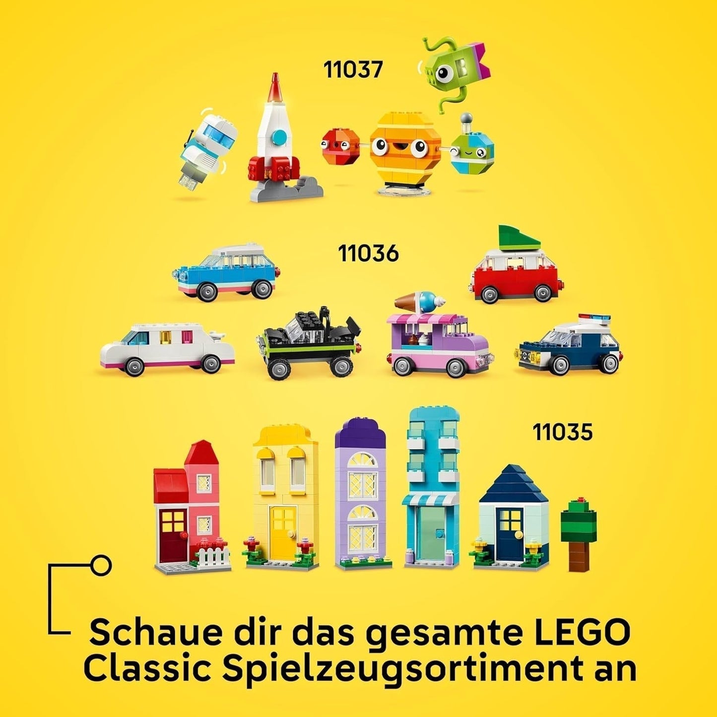 LEGO Classic Creative Animals, låda med färgglada klossar, bygg tegeldjursfigurer som hund, katt, kanin, hamster och fågel, byggleksak för pojkar och flickor från 5 år 11034 Byggset Besuche den LEGO-Store