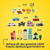 LEGO Classic Creative Animals, låda med färgglada klossar, bygg tegeldjursfigurer som hund, katt, kanin, hamster och fågel, byggleksak för pojkar och flickor från 5 år 11034 Byggset Besuche den LEGO-Store