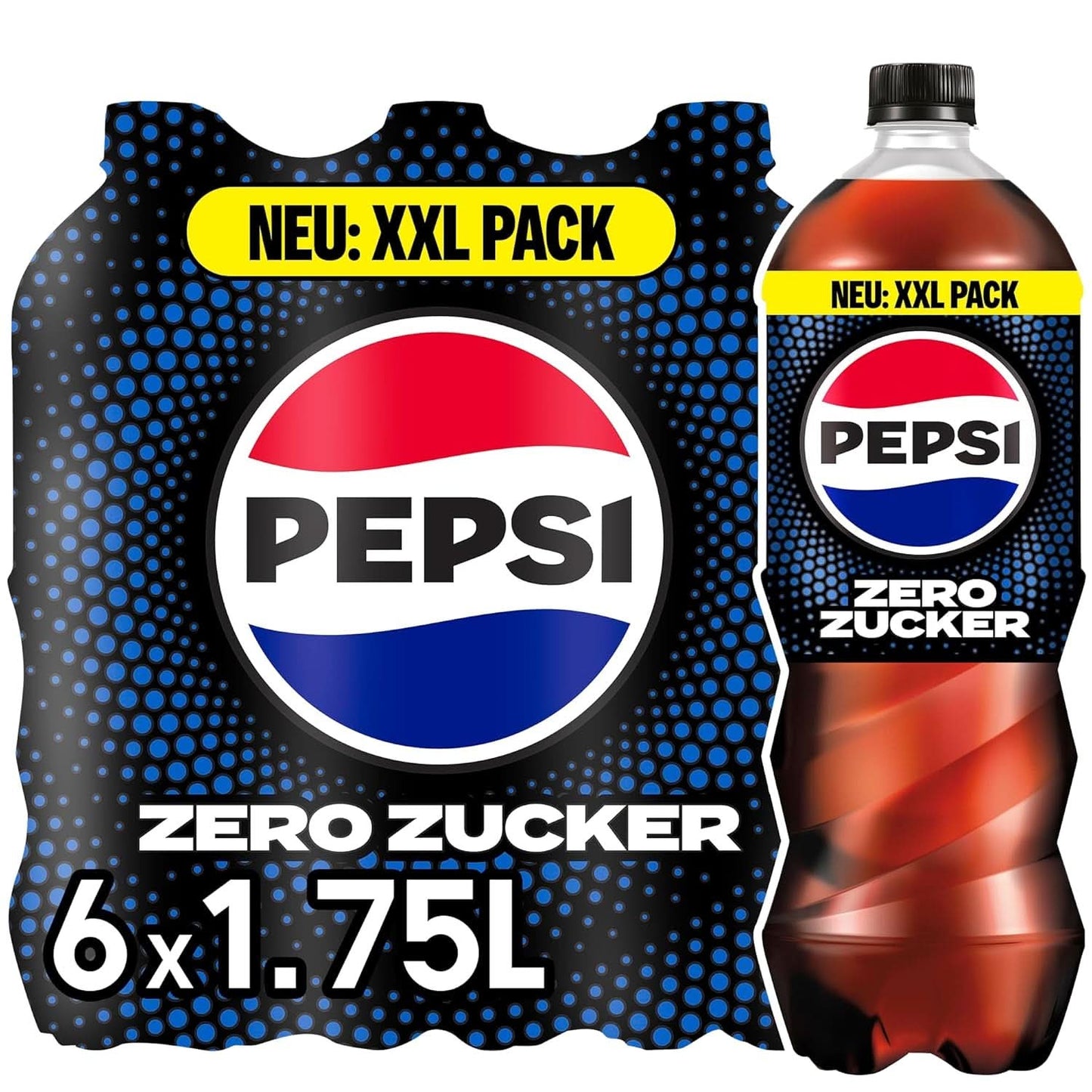 Pepsi Zero Sugar, Läsk utan socker från Pepsi, utan kalorier, set 6 x 1,75 liter Alkoholfria drycker Naty Shop