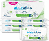 WaterWipes Sensitive+ Hydrating Boost våtservetter, hydratiserande våtservetter, 360 delar (6-pack), 3 i 1 rengöring, vård, hydrat, 99 % aloe vera-vatten, oparfymerade babyservetter