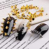 Mini Metall Nieten Punk Nail Charms Guld Silber Strasssteine ​​Nägel Charm Kegel Spikes Nagelschmuck Glitzersteine ​​Nail Art Studs Nagel Steine ​​Legierung Nagelanhänger Rhinestones Nageldesign Zubehör