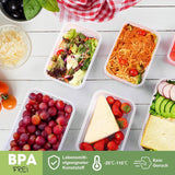 YASHE Matförvaringsburk med lock, 12-delad plastförvaringsburksats, BPA-fri, 100 % läckagesäker, stapelbar, klara matförvaringslådor Naty Shop