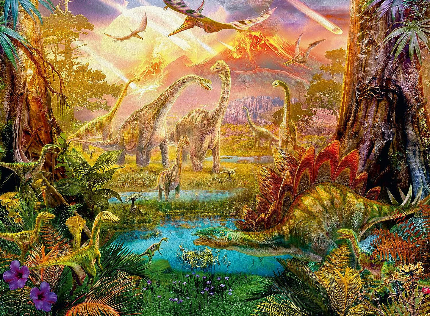 Ravensburger Puzzle 16983 - Dinoland - 500 bitars pussel för vuxna och barn över 10 år, dinosauriemotiv pussel Pussel Naty Shop Gammal design