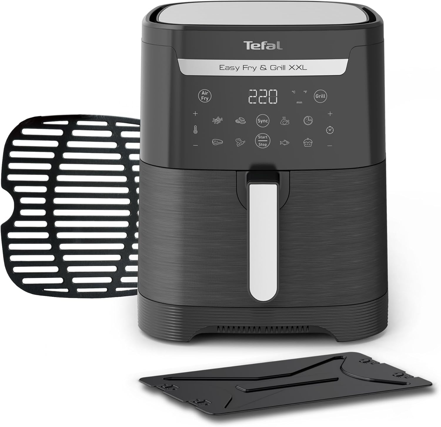 Tefal Easy Fry Max EY2458, 5 liter, Hot Air Fryer, 10 automatiska matlagningsprogram, digital pekskärm Vitvaror Naty Shop Black Single - Utan fönster 6,5L