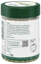 Fuchs, salvia, syrlig ton, delikat bitter för ravioli eller gnocchi, 14 gram kryddor Naty Shop
