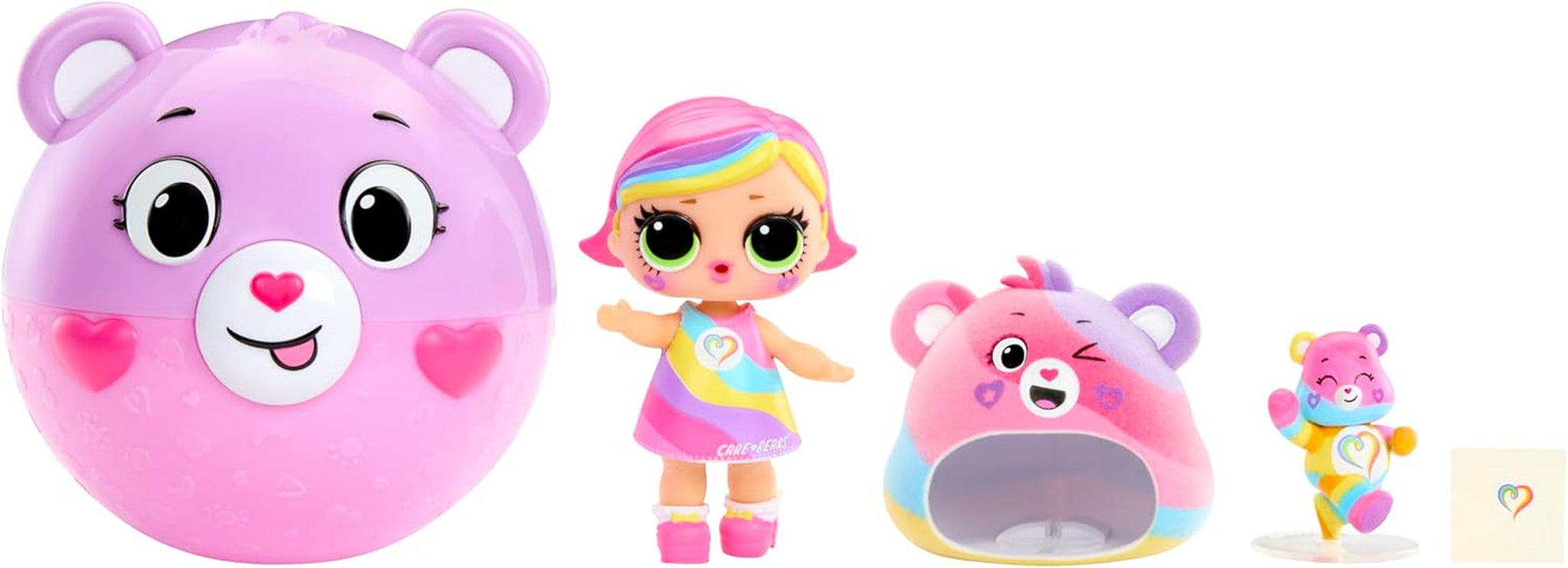 LOL Överraskning! Loves Care Bears Tots - Innehåller 1 docka med outfit och tillbehör, nalleboll, dold förpackning, 6 samlardockor