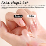 Ballerina lösnaglar set - 240 stycken Delikat lila rosa lösnaglar, heltäckande lim på lösnaglar, lösnagel tips set för manikyr och nagelkonst för kvinnor och flickor (lavendelrosa)