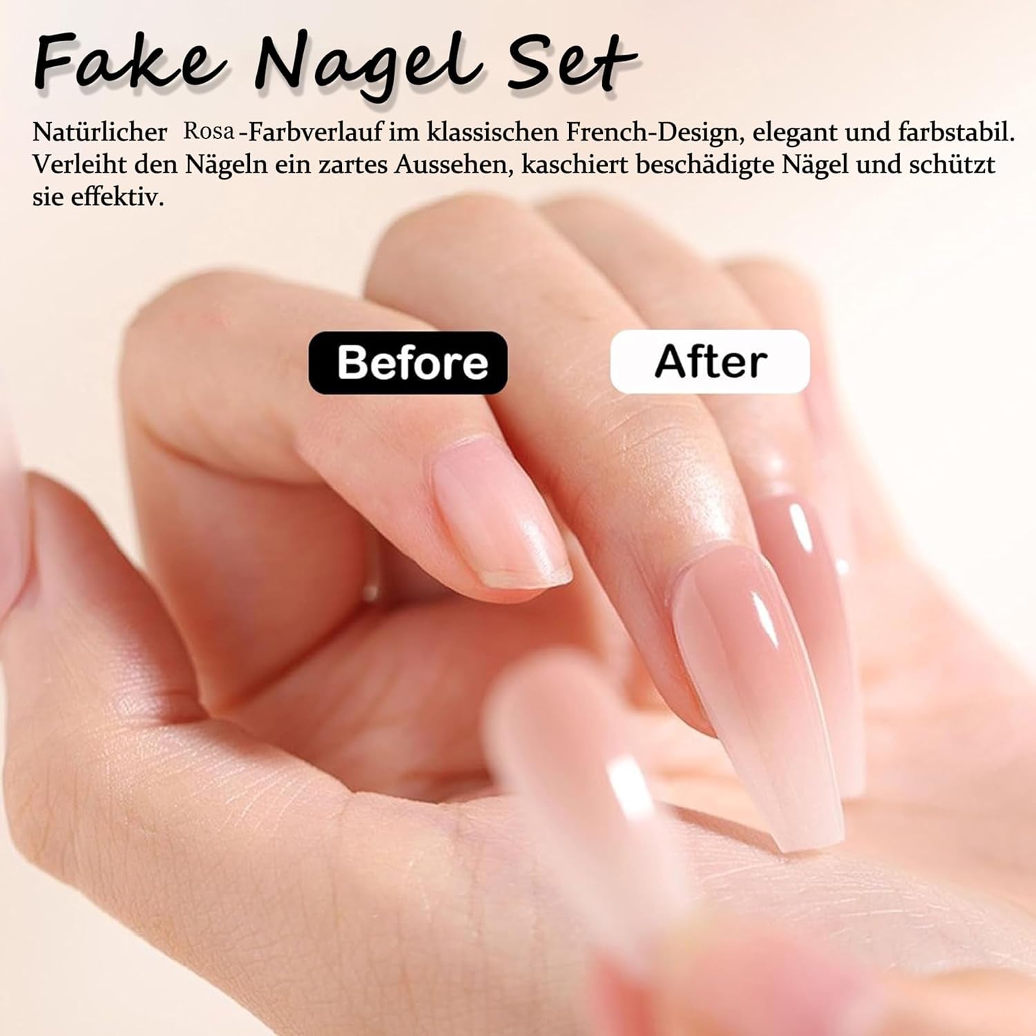 Ballerina lösnaglar set - 240 stycken Delikat lila rosa lösnaglar, heltäckande lim på lösnaglar, lösnagel tips set för manikyr och nagelkonst för kvinnor och flickor (lavendelrosa)