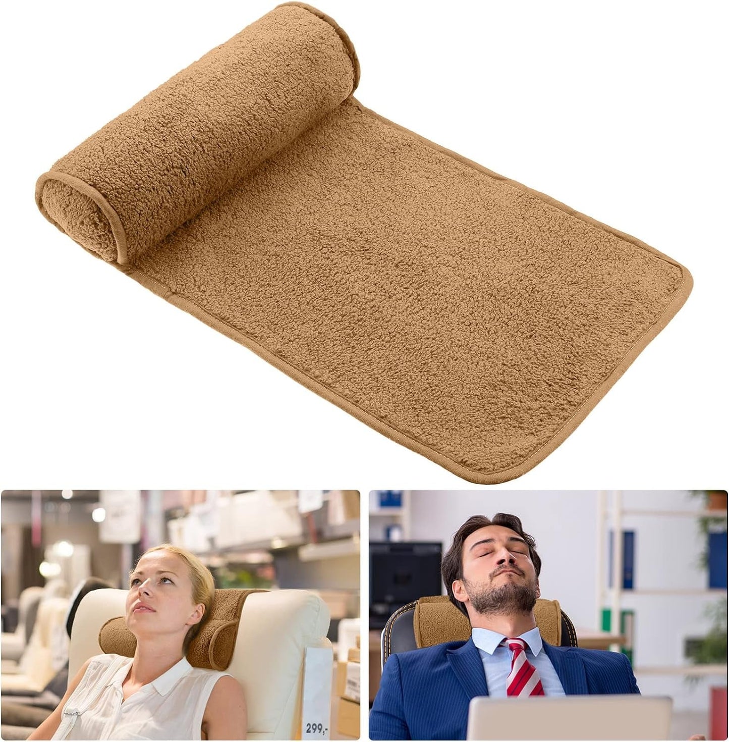 Chaise Lounge Nackkudde Huvudkudde Plysch Justerbar Kudde Nackrulle Halkfri fleece soffa Nackhuvudstödskudde för resor Hemma Chaise Lounge Soffa Fåtölj (svart)