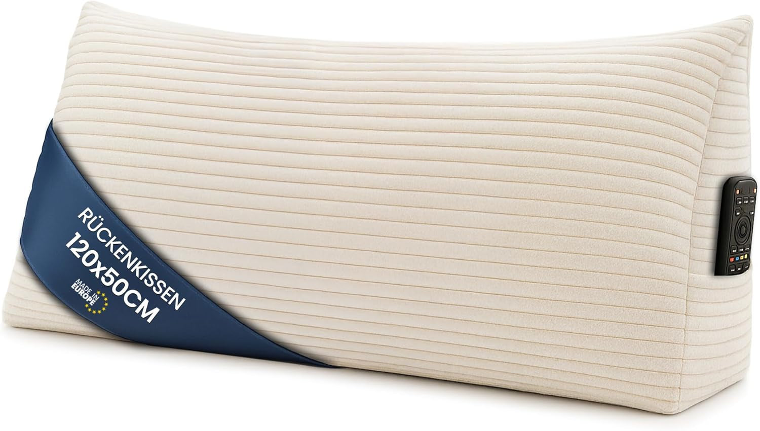 Fjäderkudde, ryggkudde, sammetskudde, bredd 70 cm - läskudde för säng, soffa och soffa, stor soffkudde, väggkudde, soffkudde, läskudde, ryggstödskudde, ljusgrå