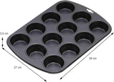 Original Kaiser Inspiration Muffinform-Set 2-Teilig, Muffinblech Mit Xmas Papierbackförmchen Für 12 Muffins, 38 X 27 Cm, Cupcake Form Antihaftbeschichte, Schwarz Formar och bakplåtar Naty Shop