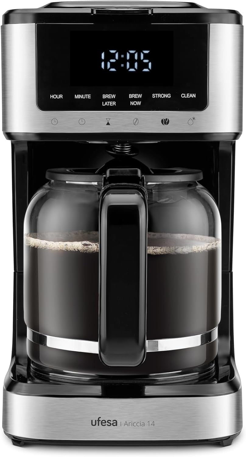 Ufesa CG7114 Capriccio filterkaffebryggare, 6 koppar, 600W, karaff 0,6L, anti-droppsystem, automatisk avstängning, blå