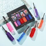 Instant Hair Dye 6 Colors Temporary Hair Mascara för flickor och kvinnor Tvättbart hår Krita Rainbow Hair Mascara Hårfärgning för Carnival Halloween Cosplay Party Födelsedag (A) Naty Shop Hårfärgning