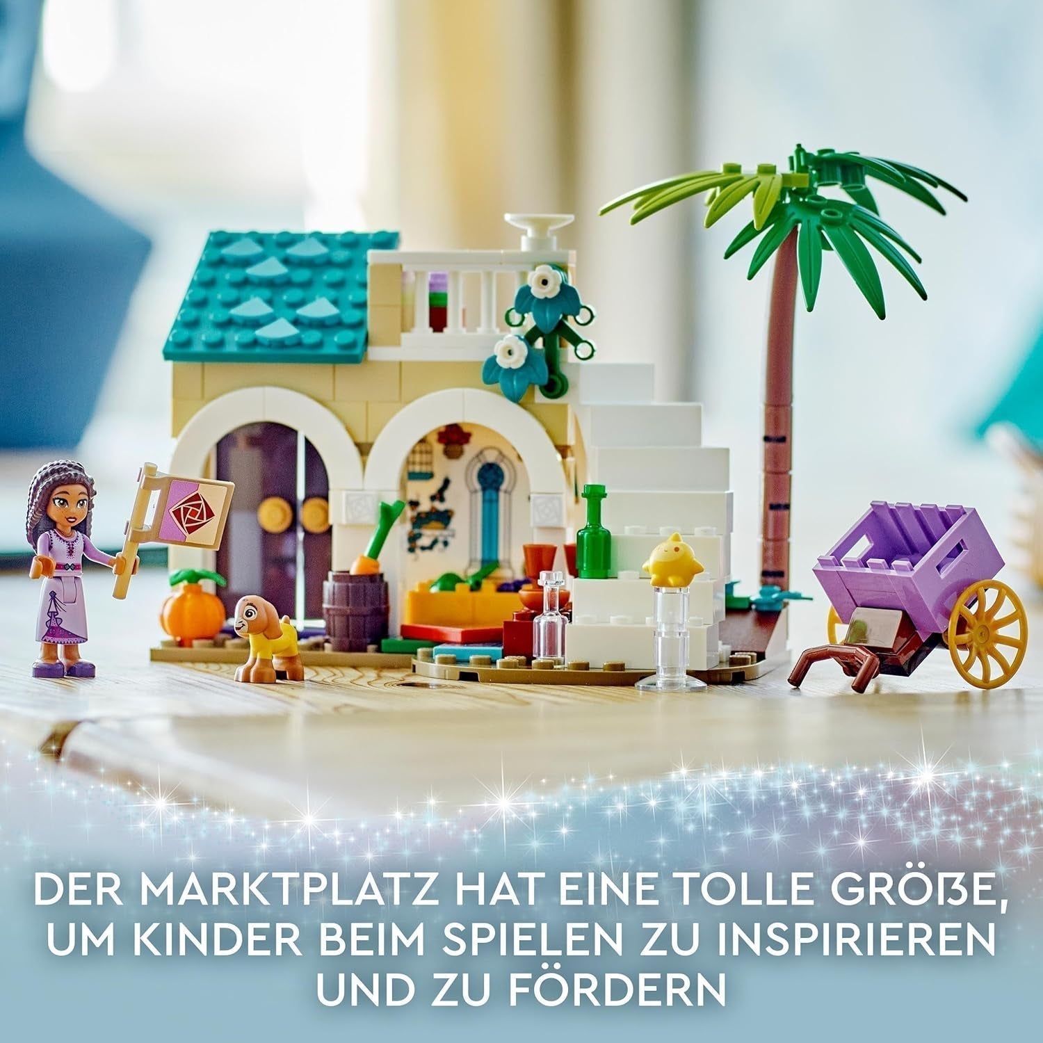 LEGO 43223 Disney Wish Asha i Rosas City, Önskefilmset med marknad, Asha Minidocka, Valentino som leksaksget och stjärnfigurer, Present till barn 6 år, Byggset för flickor och pojkar Besuche den LEGO-Store