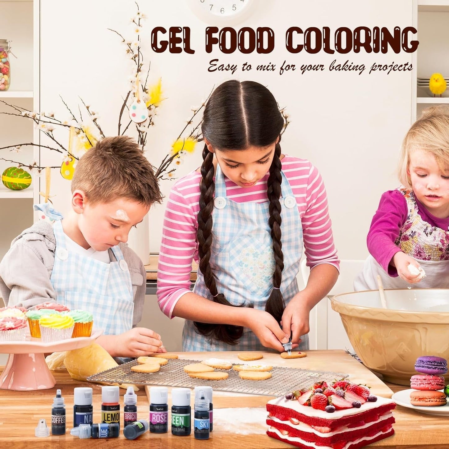 Gel matfärg - Högkoncentrerad gel matfärg för kakor, bakning, påskägg, drycker - Sockerfri matfärg för fondant, glasyr, slem, tårtdekorering (Red Velvet, 150G)