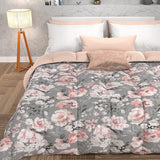 PETTI Artigiani Italiani - Vintertäcke, Vintertäcke, Enkelt täcke, Dubbelsidigt, Enfärgat och digitalt tryck, 100 % hypoallergen mikrofiber, Tillverkad i Italien Naty Shop Täcken och täcken Blommor 17 Grå Una Piazza E Mezza