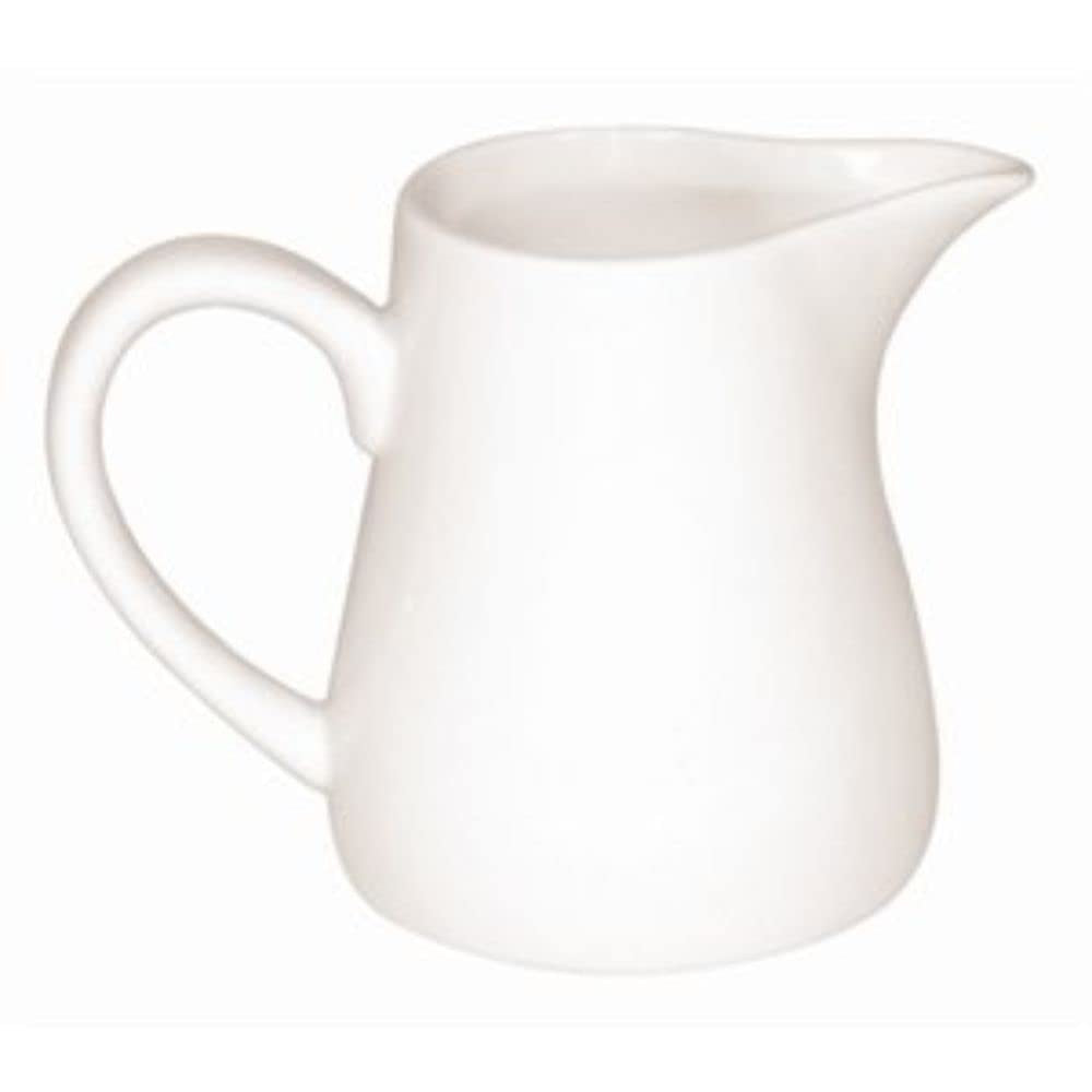 Olympia Whiteware Servierkannen 170 ml/6 oz (6er-Pack), weisses Porzellan - Kanne mit Henkel, ideal für Milch, Sahne, Vanillepudding, Soßen, Bratensoße - spülmaschinen- und mikrowellengeeignet, Café-Restaurant-Hausgebrauch, U819