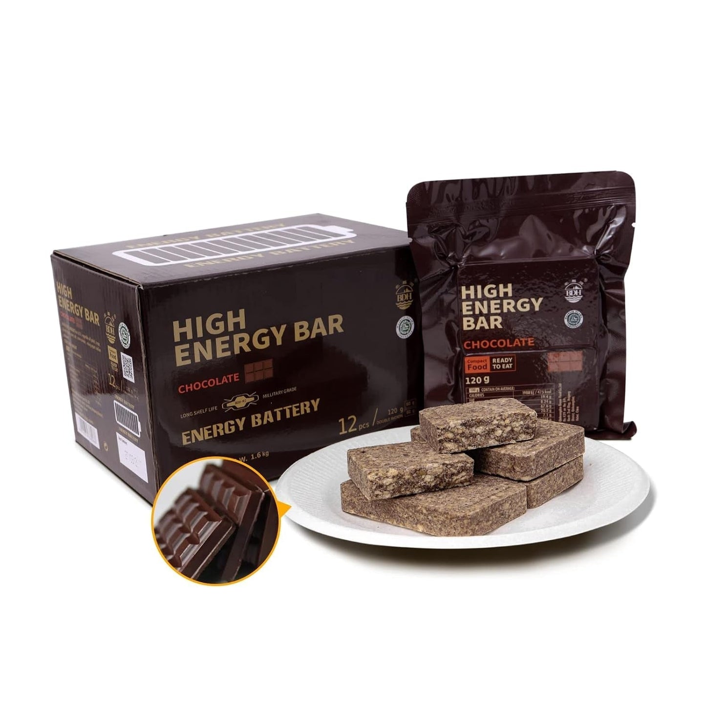 Nödbarer Chokladsmak Överlevnadstabletter för utomhusaktiviteter Camping Nödstorm Jordbävning Katastrof Long Life Preparedness Kit 12 st