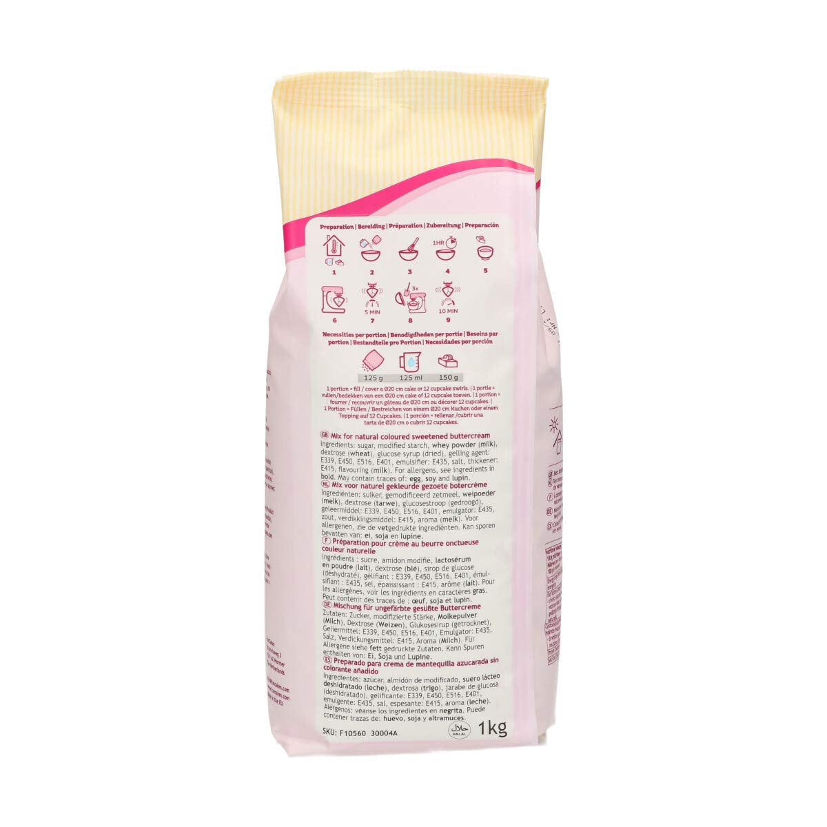 Funcakes Mix Für Buttercreme: Einfach Zu Berübenen, Cremig, Perfekt Zum Dekorieren, Abdecken Und Füllen Von Kuchen, Belag Auf Cupcakes, Halal., 1 Kg Mix för bakning och matlagning Naty Shop
