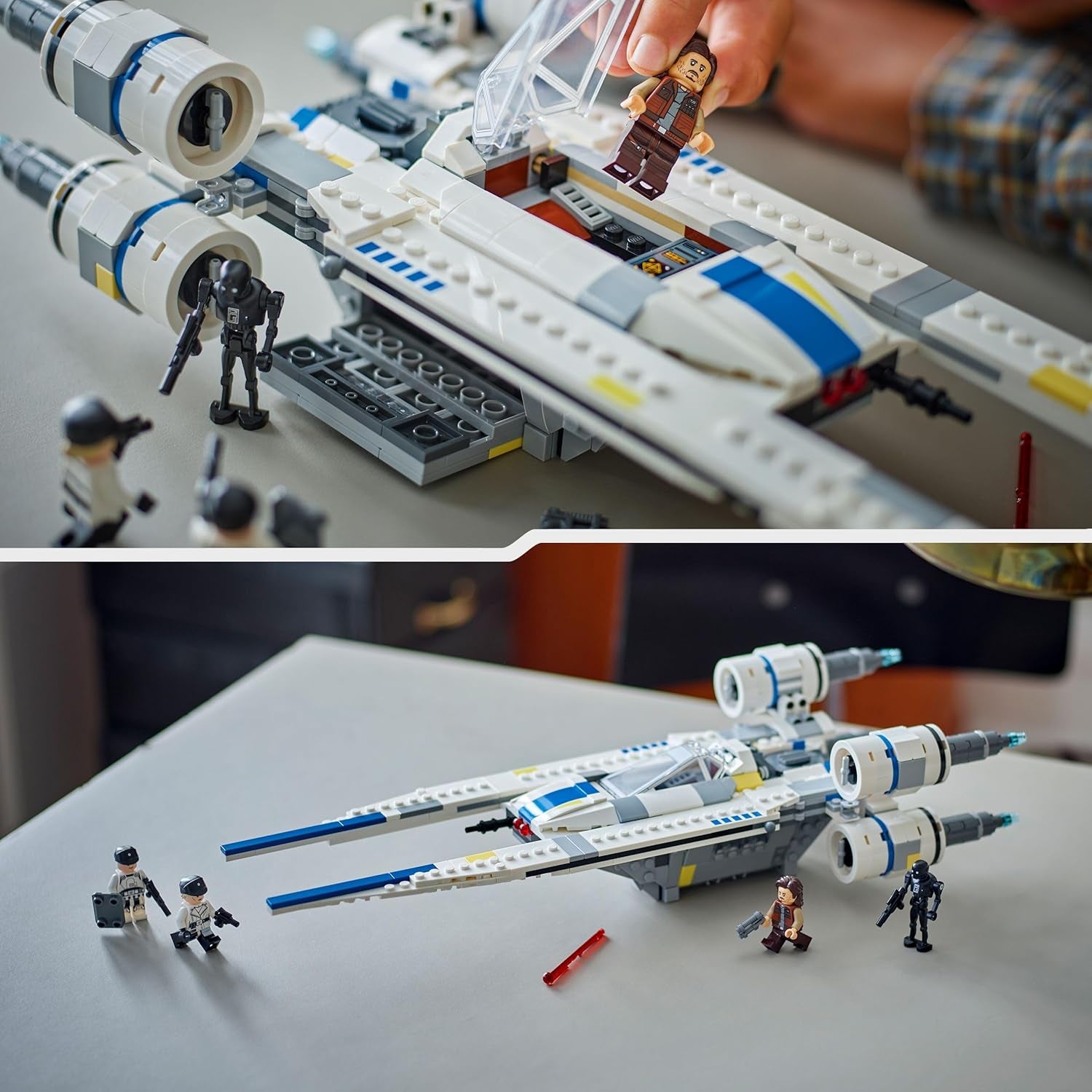 LEGO Star Wars 75399 Rebel U-Wing Starfighter - Leksak med swing wing-funktion och 3 minifigurer inklusive Cassian Andor och K-2SO droidfigur - Present till pojkar i åldern 8+ och Andor-fans säsong 2 Byggset Beuche den LEGO-Store