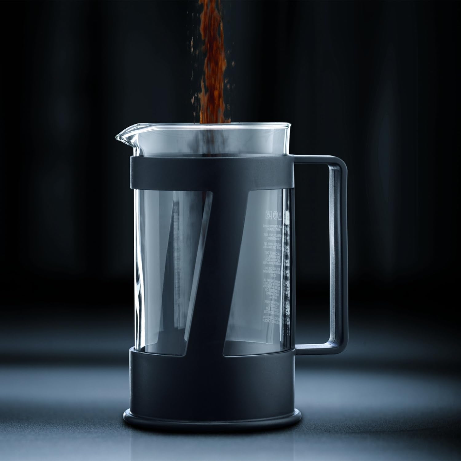 Bodum CREMA kaffebryggare (French Press-system, permanent filter i rostfritt stål, säkerhetslock, 0,5 liter) svart