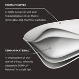TEMPUR-PEDIC Symphony Kudde Tillverkad av memory foam, Lyxig, Mjuk, Standard, Vita Standardkuddar Naty Shop