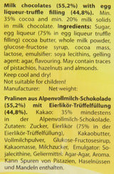 RCP Verpoorten Minis, äggnogstryffel, alpin mjölkchoklad, flytande fyllning, innehåller alkohol, bra present, 110 g (förpackning med 2)
