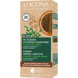 LOGONA Natural Cosmetics Örtvårdande hårfärgningsmedel, organiskt hennapulver Vegansk hårfärg för intensiv färg och glans, örtfärgat hårfärg i kopparblond (blond), 1 x 100 g Naty Shop Amber Brown Hårfärgning 100G (1 förpackning)