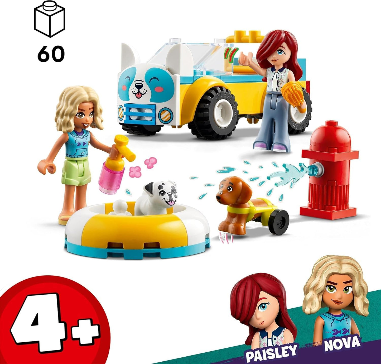 LEGO Friends mobil hundtrimmare, låtsaslekande djurfordonslekset, barnleksak med 2 figurer och 2 hundar för flickor och pojkar från 4 år, hundtrimmningsset 42635 Byggset Beuche den LEGO-Store