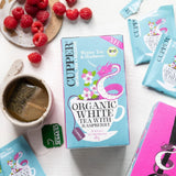 Cupper ekologiskt vitt te, hallon, 20 påsar, 34 g (förpackning med 4)